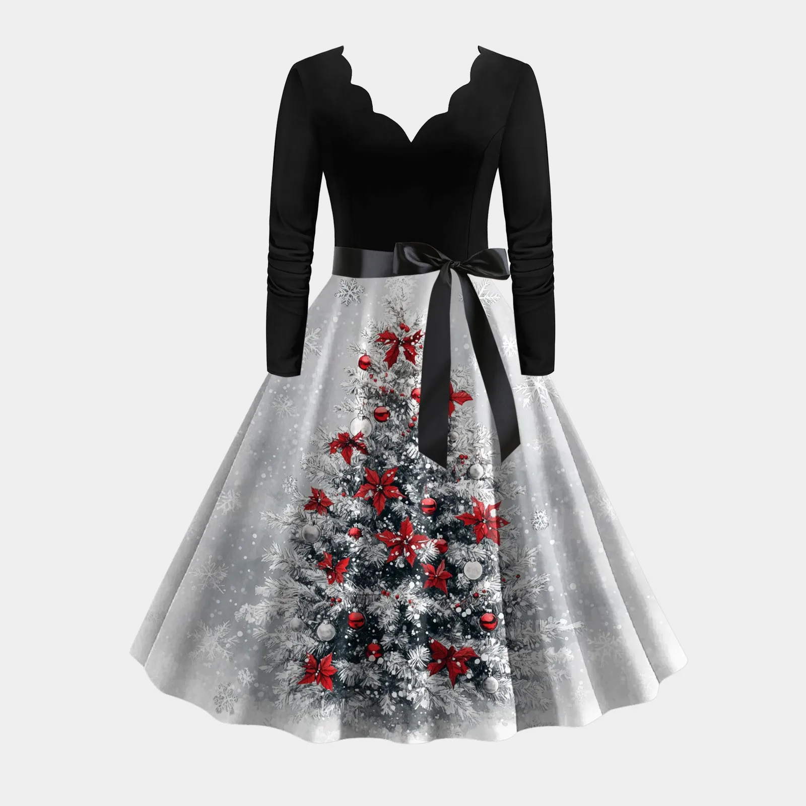 Новинка 2024 женское рождественское платье праздничное повседневное длинное с