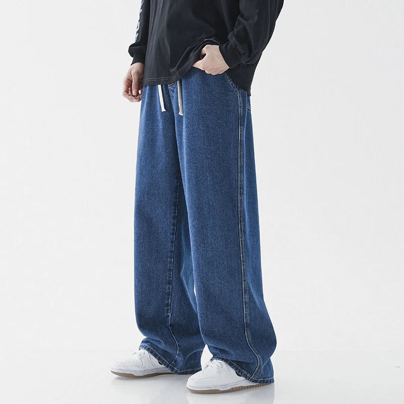 2022 New Harajuku Street Casual Baggy Jeans For Men Korean Fashion Hip Hop Straight Wide Leg Trousers Couple Casual Pants