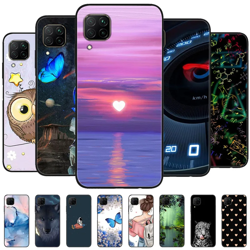 Чехол для Huawei P40 Lite Женский чехол телефона милый мраморный Мягкий силиконовый P 40