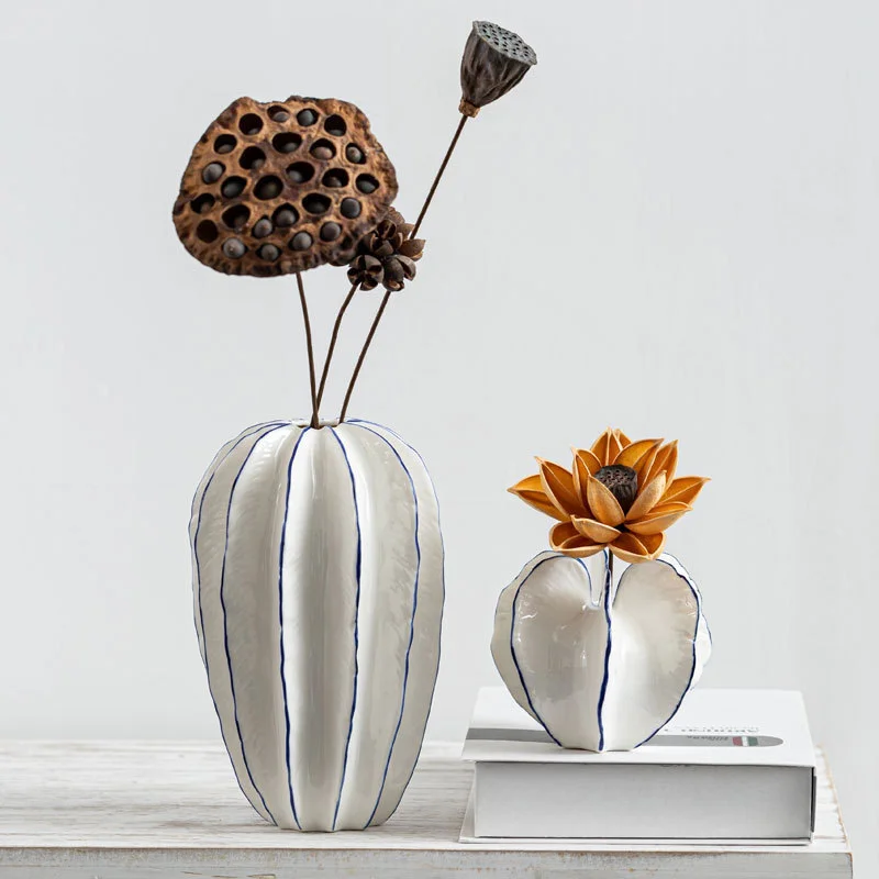 

Carambola Shape Ceramic Vase Home Office Desktop Crafts Ornament Home Flower Arrangement Vase Simulation Fruit Porcelain Vases