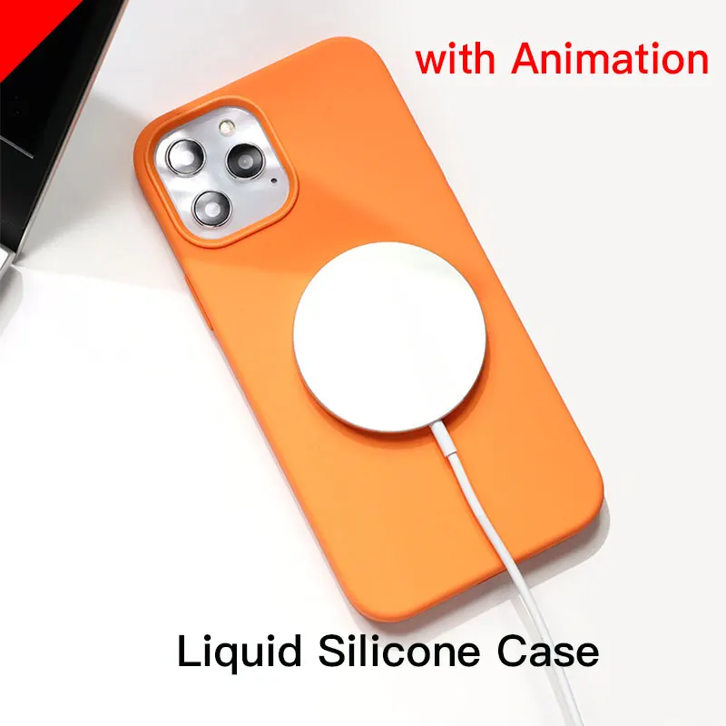 

MagSafe Magnetic Liquid Silicone Case for iPhone 12 12Pro Max Full Cover Soft Touch Official Phone Silicon Case with Packing Box