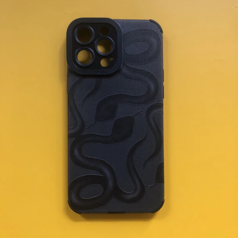 

DMAWMJ Cute Doodle Snake phone Case For iPhone 11 12 13 14 Pro Max Mini 7 8 Plus SE2 XR X XS MAX Shockproof Soft Silicone cover