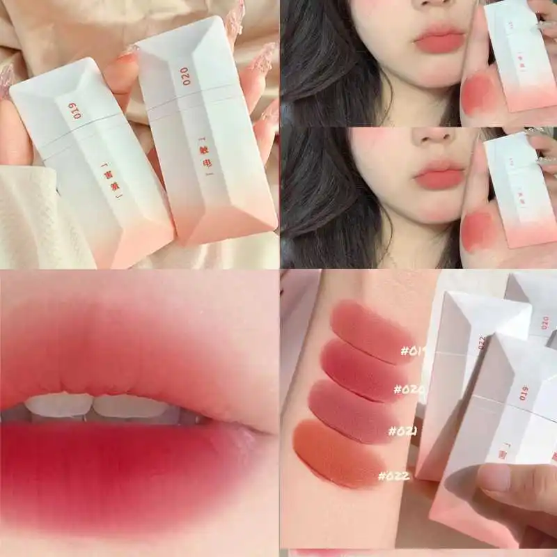 

4 Colors Girl's Velvet Matte Lipstick Blush Waterproof Long Lasting Sexy Lipgloss Non-Stick Cup Makeup Lip Tint Cosmetic Makeup