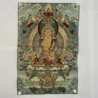 35 thangka embroidery tibetan buddhism silk embroidery brocade nepal longevity buddha void bodhisattva thangka town house