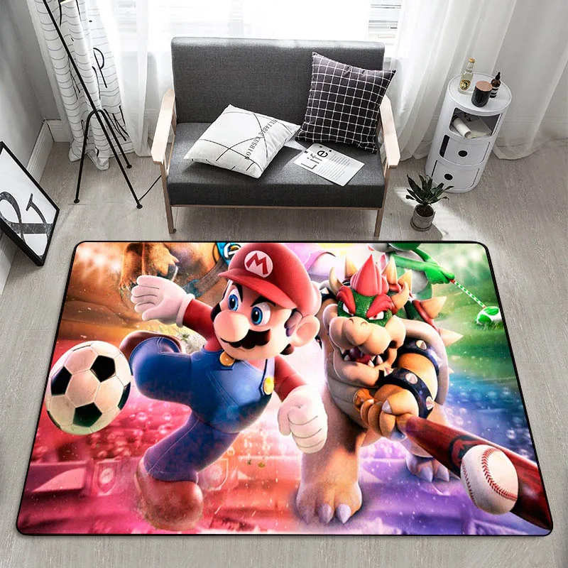 3D Mario cartoon carpet non-slip floor mat children play living room bedroom large beautiful |
