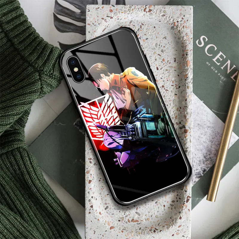 Стеклянный Мягкий силиконовый чехол для телефона Rival Attack on Titan iPhone SE 6s 7 8 Plus X XR XS 11 12