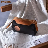 pndme vintage luxury genuine leather women clutch bag casual outdoor daily designer handmade real cowhide phone passport wallet