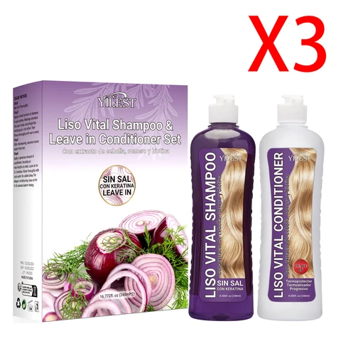 Шампунь и кондиционер Liso Vital для роста волос с розмарином и луком