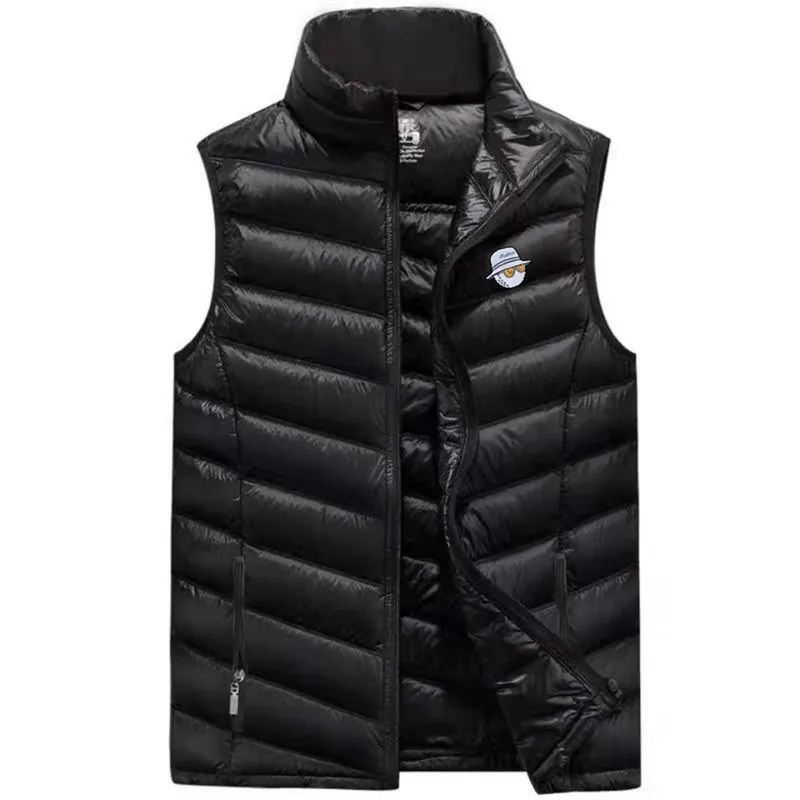 

2022 Men Golf wear Trend Zipper Vest Down Jacket Autumn Winter Male Windproof Warm Vest Jacket Malbon Golf Clothing Windbreak