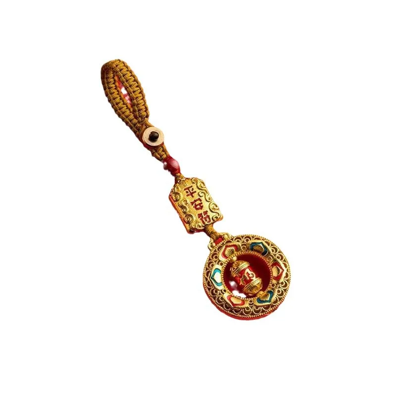 Alluvial Gold Good Luck Comes Peace Пряжка Автомобильный брелок Подвеска Пять богов богатства