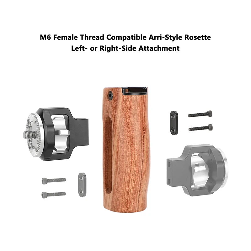 CAMVATE Universal Wooden Handgrip with ARRI-Style Rosette M6 Male Connection Mount For Camera Cage A Pair Handle Grips