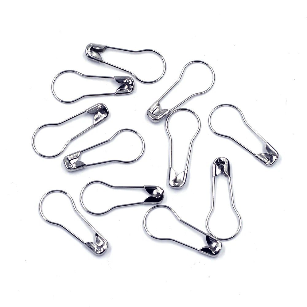 

300Pcs Safety Pins Brooches Flask Alloy Gourd Bulb Shape Silver Tone Crafts Sewing DIY Findings 23x10mm( 7/8"x 3/8")
