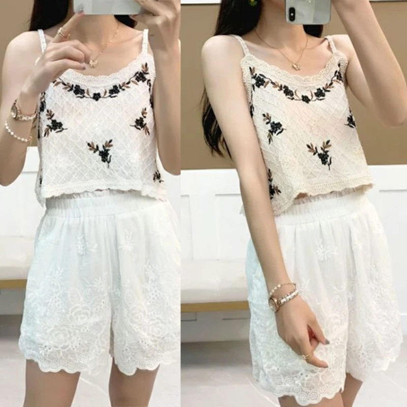 

Женский кружевной топ с вышивкой, с цветочным узором