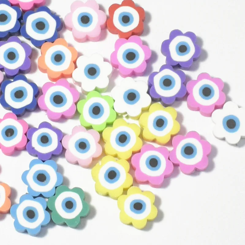 

10mm30/50/100pcs/lot Smiley Face Beads Polymer Clay Beads Loose Spacer Beads For Jewelry Making DIY Bracelet Accessories