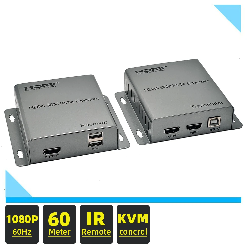 Сетевой удлинитель HDMI Over IP, 60 м, 1080P, HDMI передатчик RJ45 CAT5e CAT6 LAN удлинитель квм, HDMI сплиттер