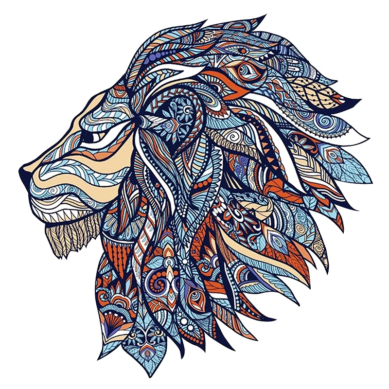 

Alien Animal Wooden Puzzles For Kids Blue Lion Unique Shaped 70~125 Pieces Art Jigsaw Gift Wholesale Toy Plastic Bag Pack