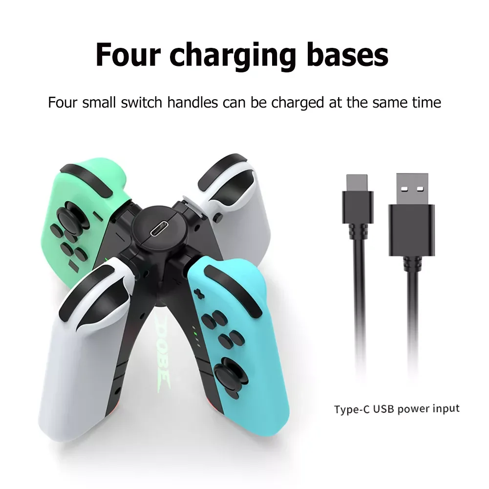 

NEW2023 4 Controller Charger LED Indicator Fast Charging Dock Station NS/ OLED Joy con Grip Game Accessories