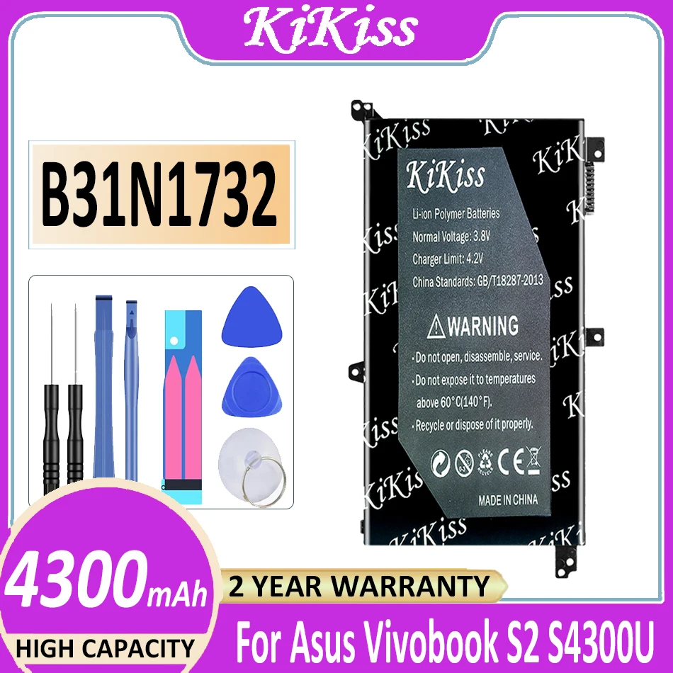 

Оригинальный аккумулятор KiKiss B31N1732 4300 мАч для Asus Vivobook X430UA X430UF Mars15 VX60G S14 S430 S2 S4300U S4300F ноутбук батарея