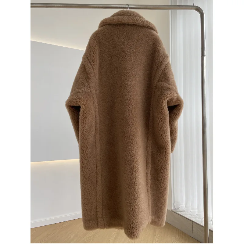 Spring and Autumn women's fashionable teddy bear coat, natural wool particles, a variety of colors to choose fWomen's Mid-Length