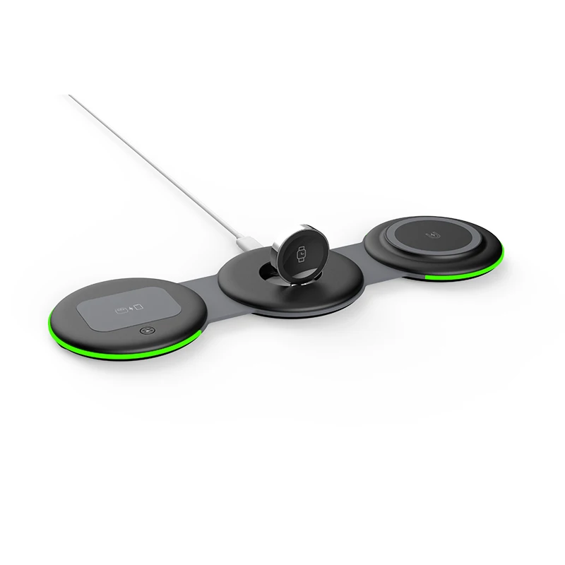 

3 in 1 Mobile Phone Wireless Charger 15W Fast Portable Folding Magnetic Wireless Charging Dock for Iphone Phone Charging Station