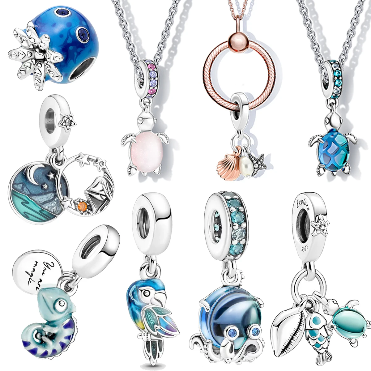 

2022 Summer Cartoon Characters Hair Monster 925 Sterling Silver Charm Moyina & Lele Beads Fit Pandora Bracelet Original Jewe
