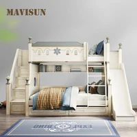 Solid Wood Children's Bed Boy And Mother Bed Multi-Functional High And Low Bed Under The Bed Simple Bunk Bed Girl Noble Bed