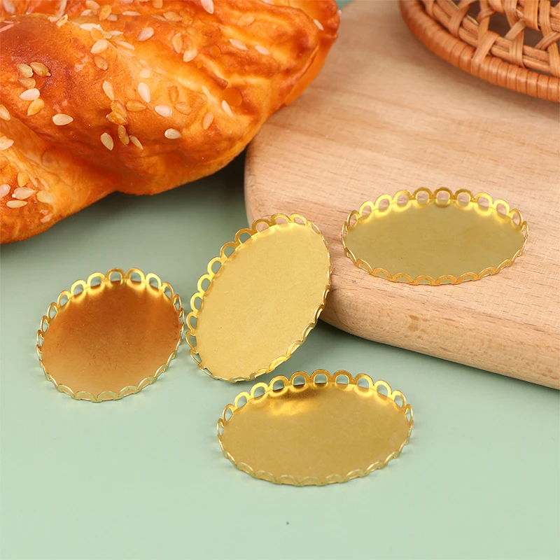 

2Pcs Dollhouse Miniature Metal Tray 1/12 Doll House Kitchen Furniture Decoration Accessories Scence Toys