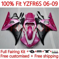 100 fit injection body for yamaha yzf r6s r6 s yzfr6s 2006 2007 2008 2009 yzf r6s 06 07 08 09 pink black oem fairing 10no 53