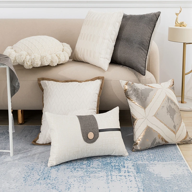 

Modern Simple Style Cushion Cover 45x45CM Light Luxury Geometric Jacquard Decorative Pillows Home Bedroom Bed Sofa Pillowcase