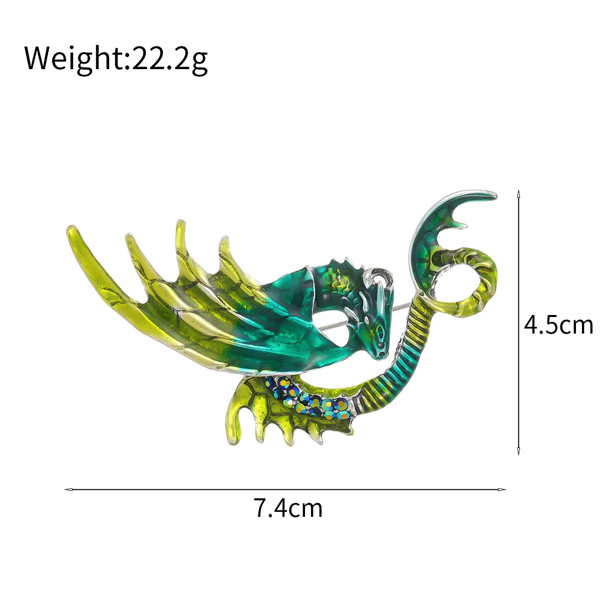 Новинка Мультяшные животные птеродактил брошь Блестящий Кристалл летающий