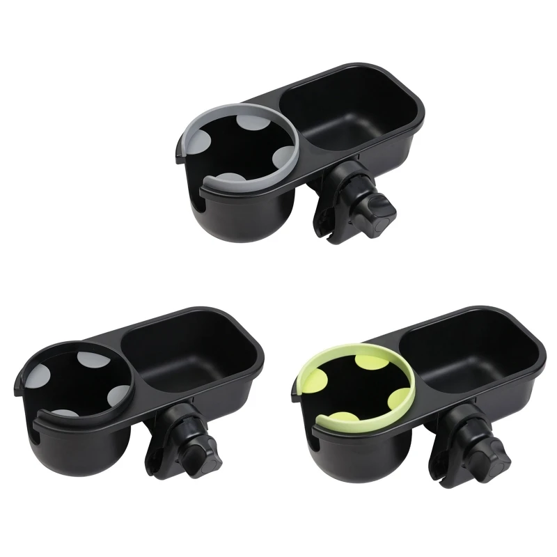 

2-in-1 Feeding Bottle Holder Stroller Cup Holder Parent Cup Holders Adjustable Clamp Hands-Release Pushchair Accessory
