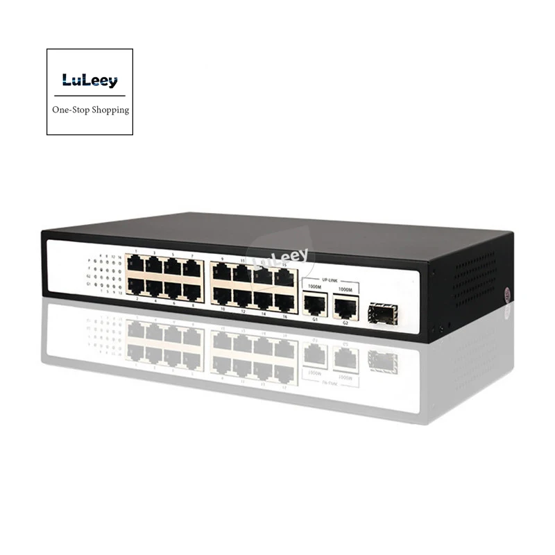 Gigabit 16 POE Switch high-power security monitoring ports 2 on-port 1Fiber port | Мобильные телефоны и аксессуары