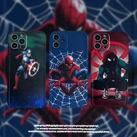 spiderman and captain america phone cases for iphone 13 12 11 pro max xr xs max 8 x 7 se2 soft shell reflective imd back cover