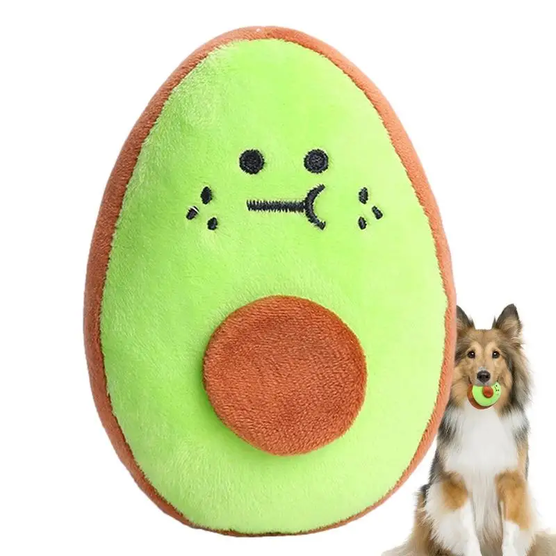 

Pet Toys Plush Squeaky Toy Bite-Resistant Clean Dog Chew Puppy Training Toy Soft Adorable Avocado Fruit Pet Supplies