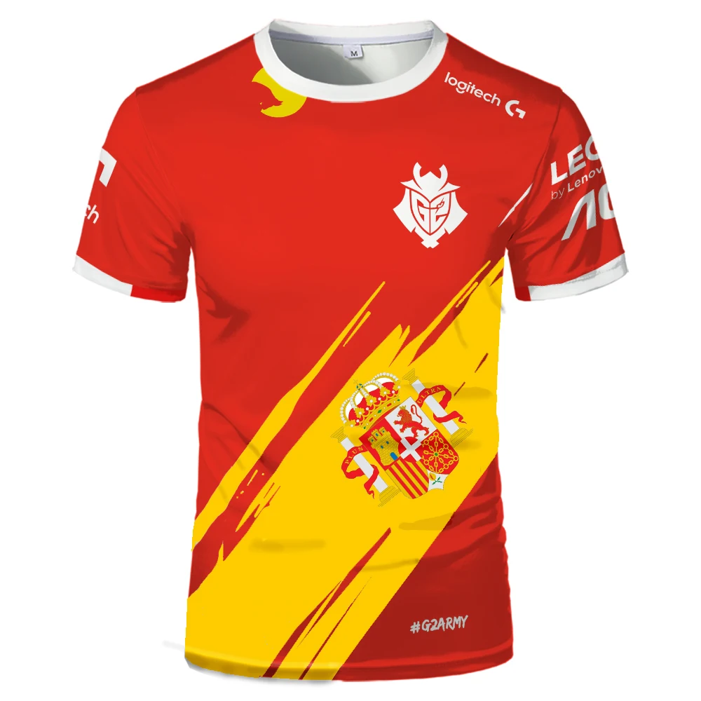 

Spain G2 Team Jersey G2 E-Sports Supporter T-Shirt League Of Legends Game G2 E-Sports Team Uniform Jersey Can Be Customized Top