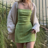 fashion ladies elegant stripe streetwear mini dress summer 2022 new knitted green stretch fit office ladies dresses