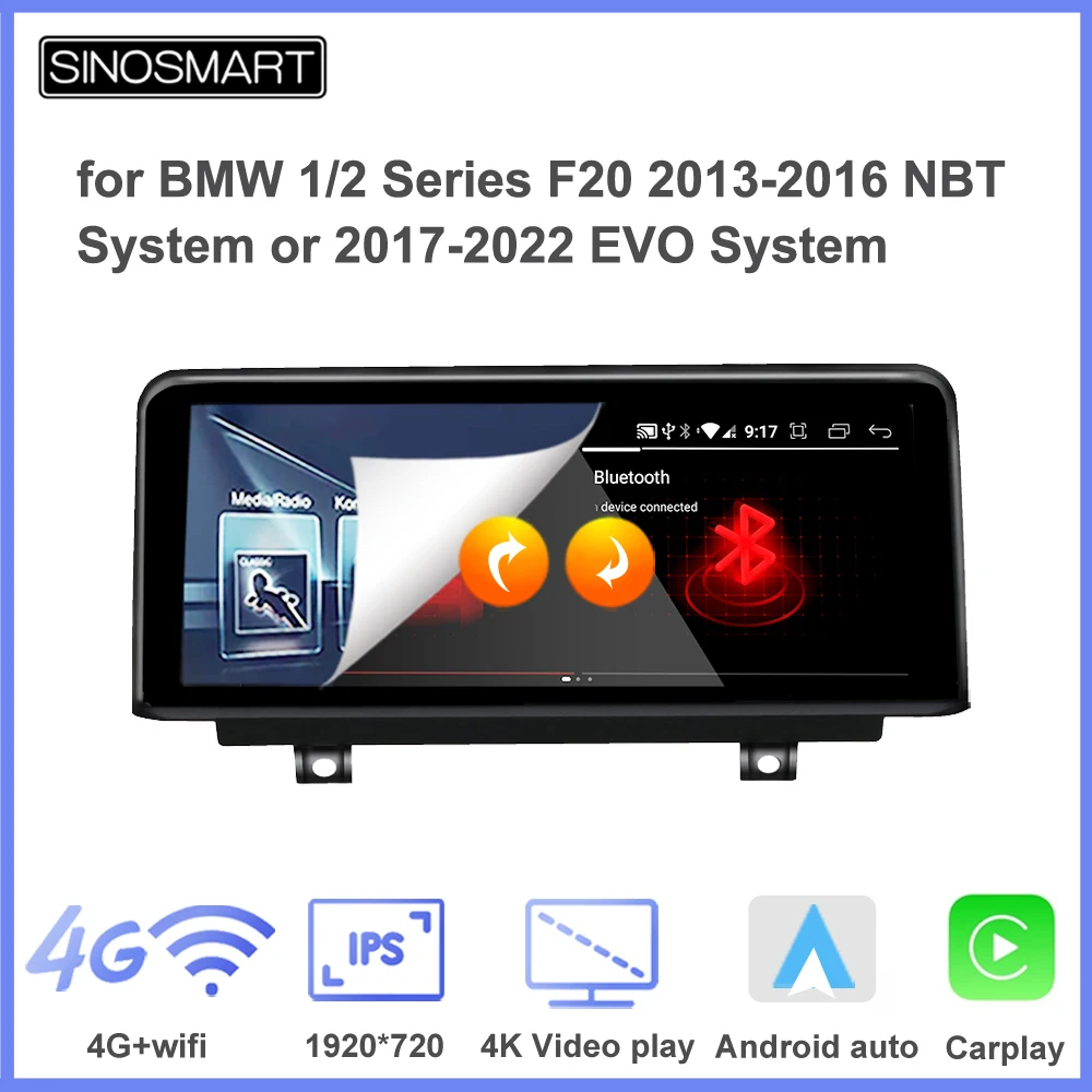 

Sinosmart Car GPS Navigation for BMW 1/2 Series F20 NBT System or 2013-2016 or EVO System 2017-2022 All OEM Features Retained
