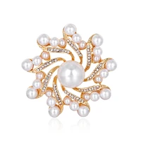 tulx pearl brooches for dresses women elegant crystal rhinestones flower brooch pins wedding bouquet kits jewelry accessories