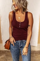 2021 new summer sexy tank tops women plus size loose casual streetwear sleeveless t shirts solid colors tank tops button green