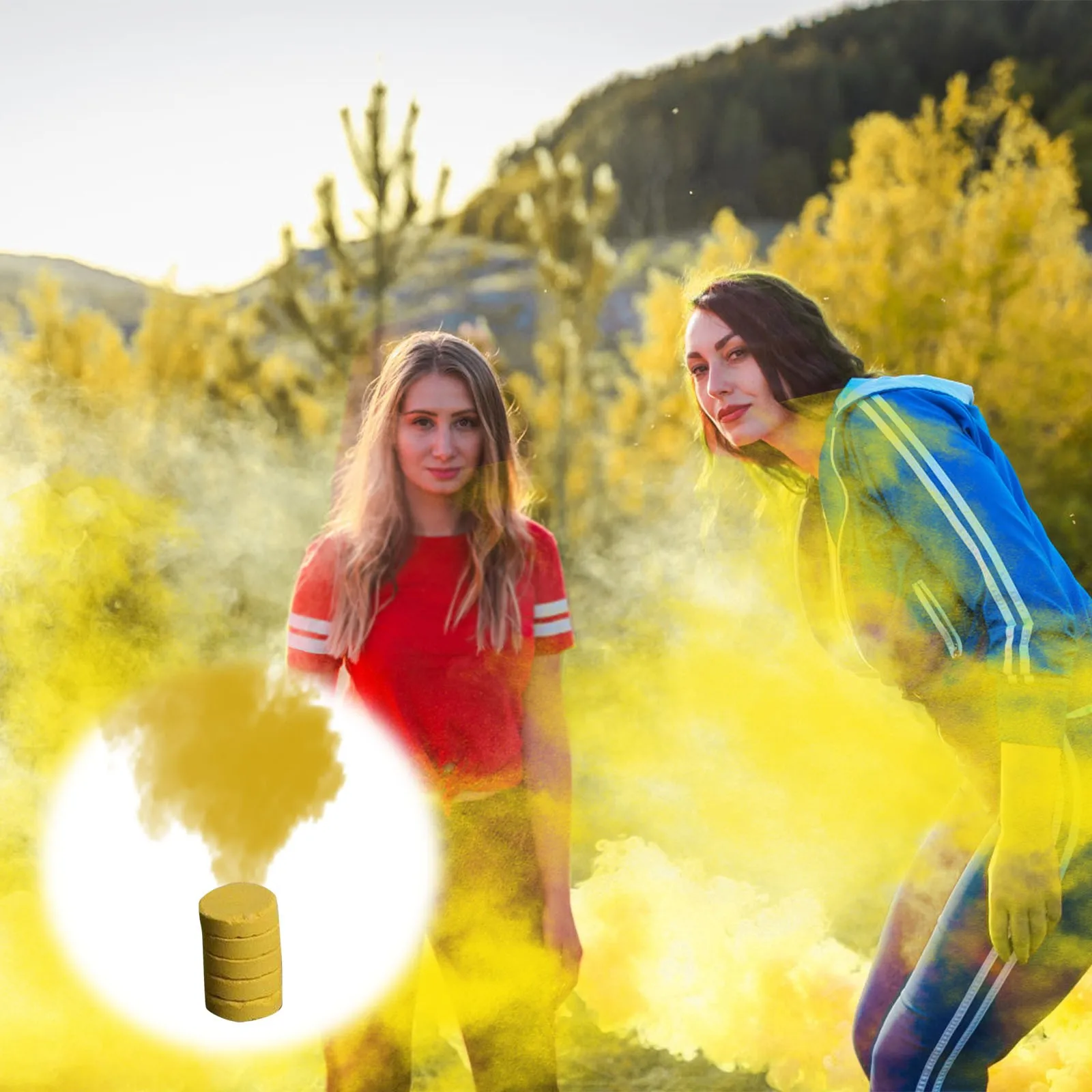 

5Pcs Colorful Creative Portable Durable Smoke Cake Smoke Effect Round Bomb for Photography Party