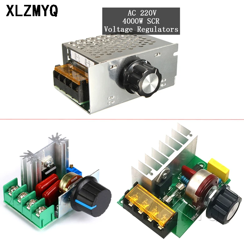 

Регуляторы напряжения высокой мощности, 2000 Вт, 4000 Вт, переменный ток, 220 В, тиристорный контроллер скорости двигателя, электронный регулятор ...