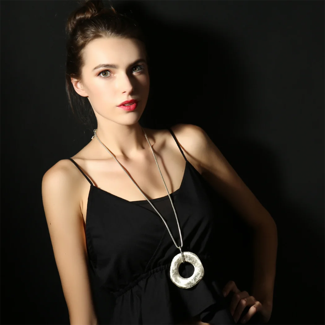 

Trendy Jewelry Necklaces & Pendants Long Necklace Women Black Goth Chains Round Pendants Accessories Best Friends Neck Chokers