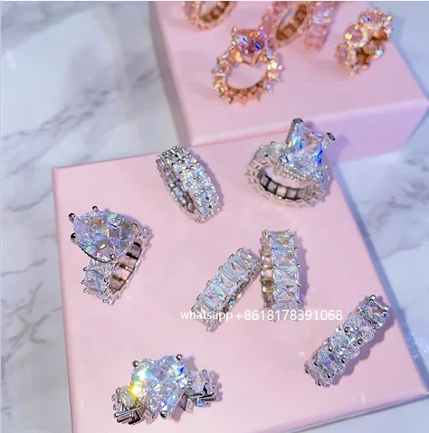 

18K Gold Plated Heart 925 Sterling silver plated Ring Zircon Ring For Men Women