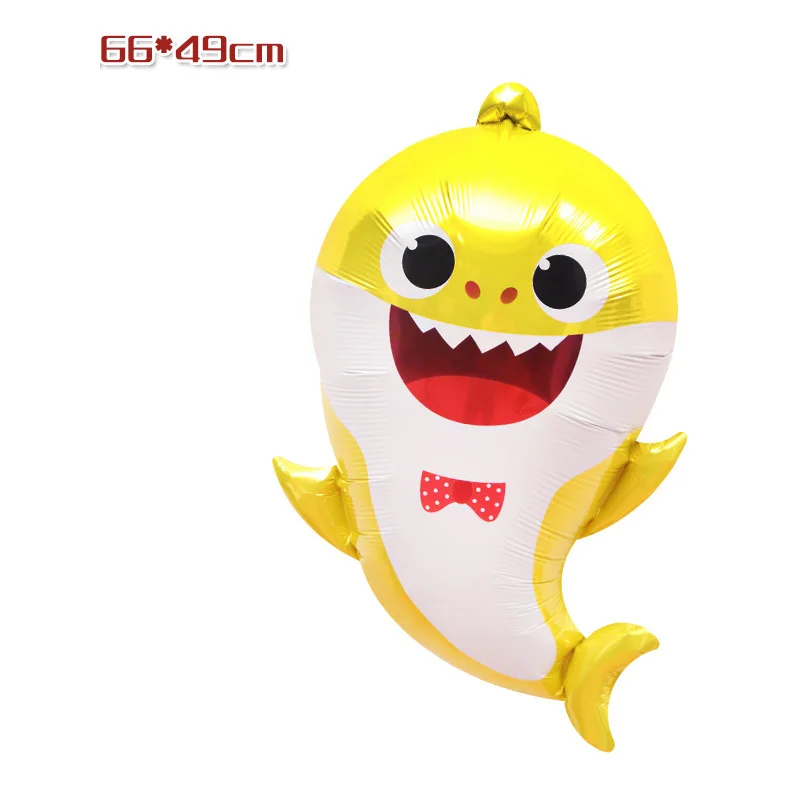 Шары из алюминиевой пленки в форме семьи акул Мультяшные шары для детей вечерние