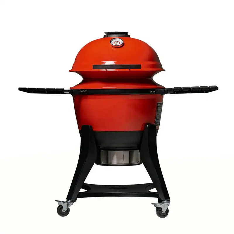 

Kettle 22 in. Charcoal Grill in Red with Hinged Lid, Cart, and Side Shelves