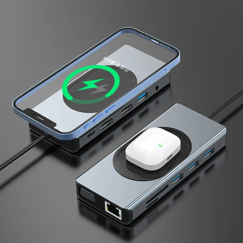 Док-станция 12 в 1 с разъемами типа C и HDMI VGA USB 3 5 |