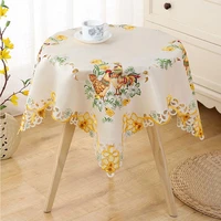 luxury satin lace chicken easter embroidered table cover cloth towel kitchen tablecloth party birthdayhousheold tableware decor