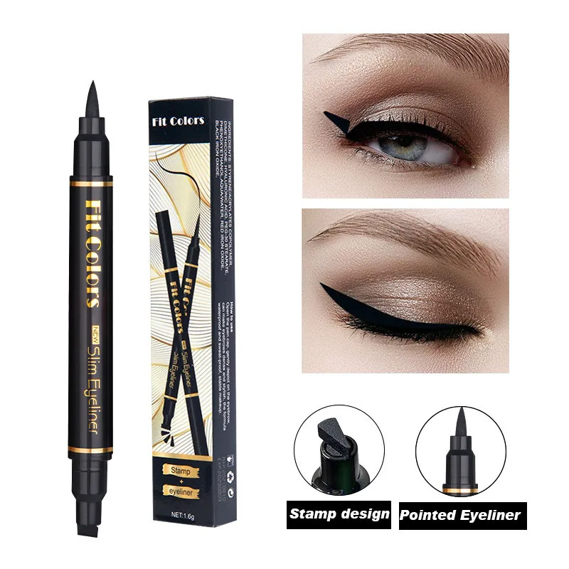 

2 In1 Eyeliner Stamp Eye Wing Stamp Starry Liquid Eyeliner Pencil Triangle Seal Eye Liner Waterproof Quick Dry Cosmetics