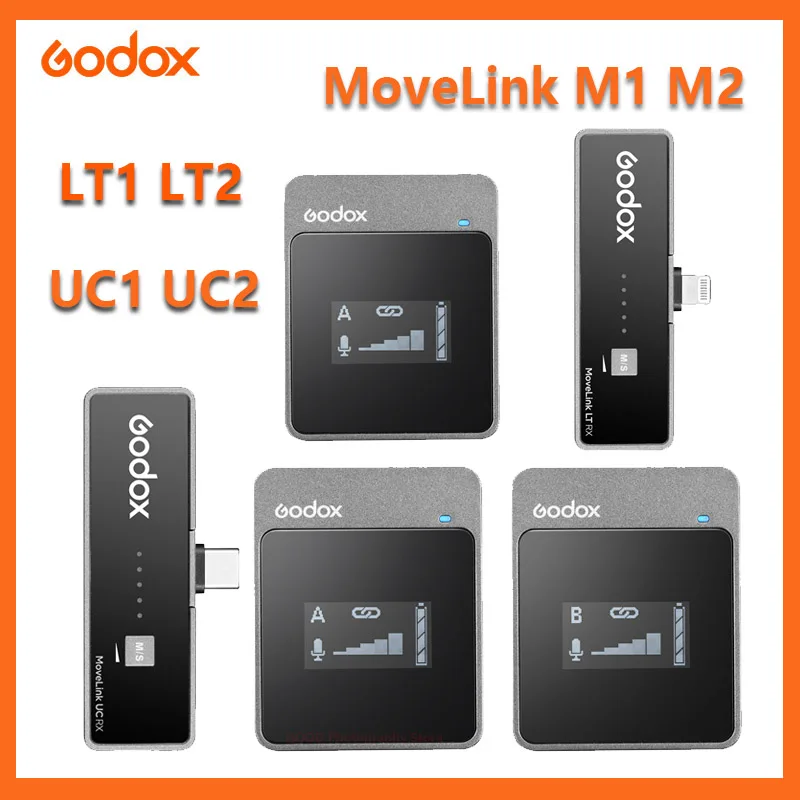 

Беспроводной петличный микрофон Godox MoveLink M2 UC2 LT2 M1 UC1 LT1 2.4
