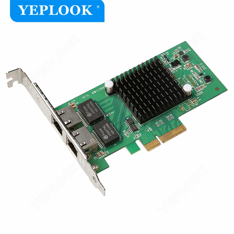 PCIe 4x Dual Port RJ45 10/100/1000Mbps Gigabit Ethernet Lan Card Desktop Server Network Adapter NIC Chipset Intel I350